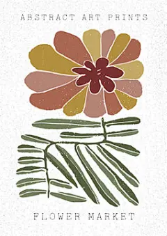 图源免费EPS |现代波西米亚风格手绘的现代 A4 海报