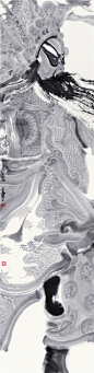周京新 角色-1 纸本水墨 137×34.5cm 2018