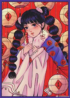 发一个 我画的那些适合过年做头像壁纸的插画小集合咯～
给大家拜个早年！祝大家新年快乐呀！牛年大吉！
#插画##壁纸##新年快乐# ​​​​