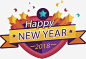 星星装饰新年标签高清素材 2018元旦 2018新年 happyNewYear 新年快乐 新年标签 矢量png 免抠png 设计图片 免费下载