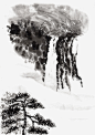 水墨画山水画松树高清素材 山 山水画 松树 水墨画 免抠png 设计图片 免费下载