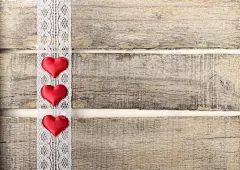 古老的,木制,红色,背景,动物心脏,贺卡,留白,水平画幅,符号,特写