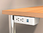 Table Undermount Electrical Outlet, 210, White Body/White Bracket