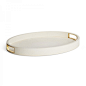 AERIN, Cream Shagreen Cocktail Tray - LuxDeco.com