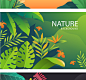 创意绚丽扁平化矢量植物风景插画网页banner海报背景UI设计AI素材-淘宝网