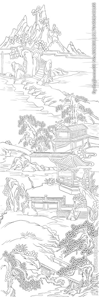 山水线描