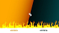 Versus vs fight match banner with flames
