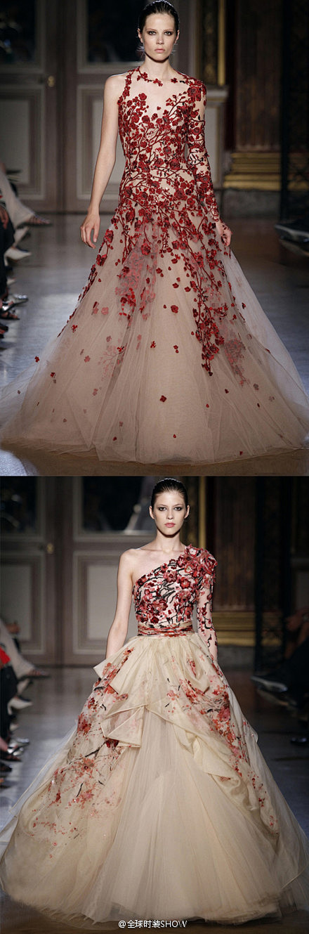 超美的两件绣花中国风婚纱，你们更爱哪一款...