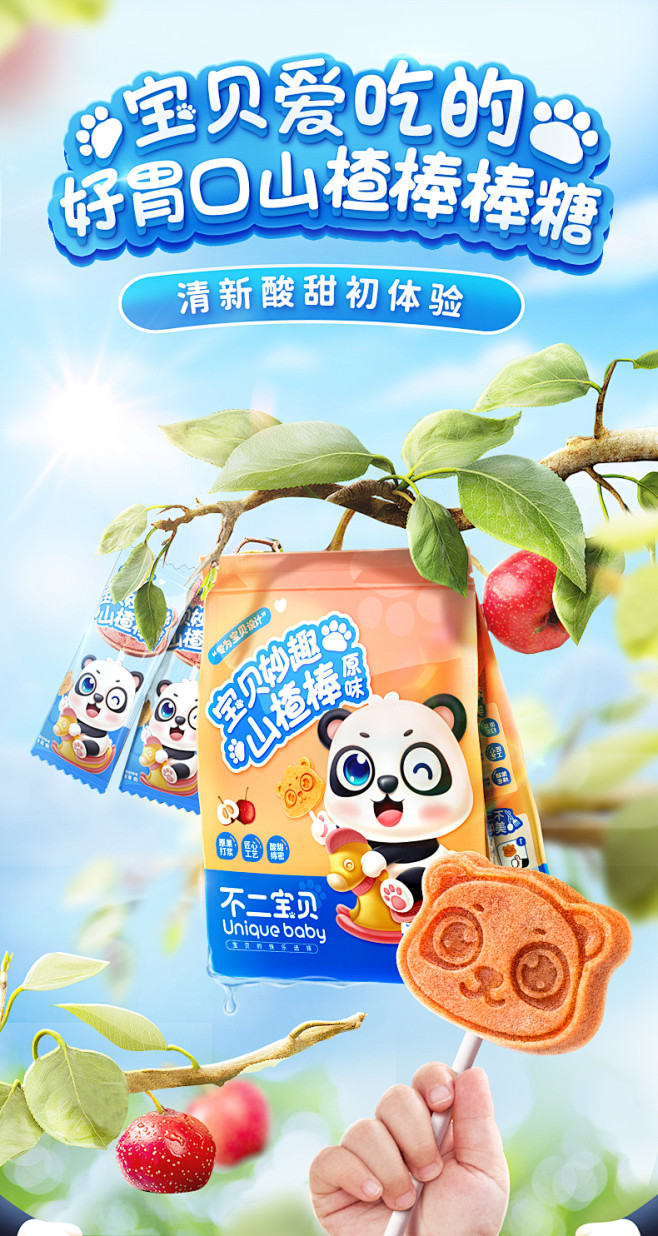 不二宝贝山楂棒棒糖水果棒零食水果条无添加...