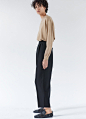 Trousers in Viscose and Silk Canvas - 思琳