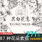 87种花卉线稿草图 花朵线稿 花草铅笔素描教程 XD019