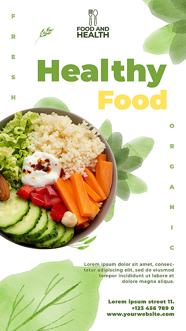 健康饮食果蔬沙拉美食海报插图5