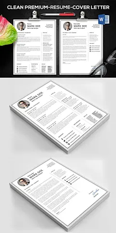 极简标准应聘简历&amp;介绍信设计模板 Resume