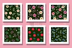 bundle background flowers with leafs