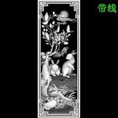 G063精雕图灰度浮雕图雕刻动物图库