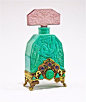 霍夫曼 孔雀石 捷克20世纪 香水瓶。