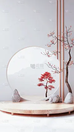 植物通用实景植物展台背景场景图片素材