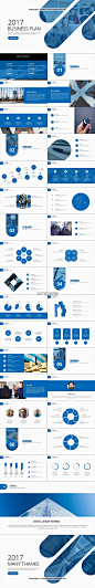 【动画演示】蓝色创意图文混排商业计划书模板02PPT模板 #色彩# #排版#