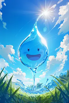 节约每一滴水插画素材