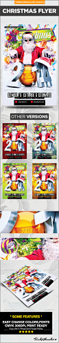 2014 NYE or Christmas Party Flyer Template海报广告设计素材-淘宝网