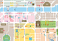 Dublin City as grid - map : Commissioned by Le Cool Dublin and Visit Dublin, I designed this map for the tourist office's new campaign 'Dublin Now'. Steering away from the regular tourist haunts, it's more a local's guide to the city. As it's mainy for us