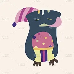 猫头鹰卡通主题元素向量、eps