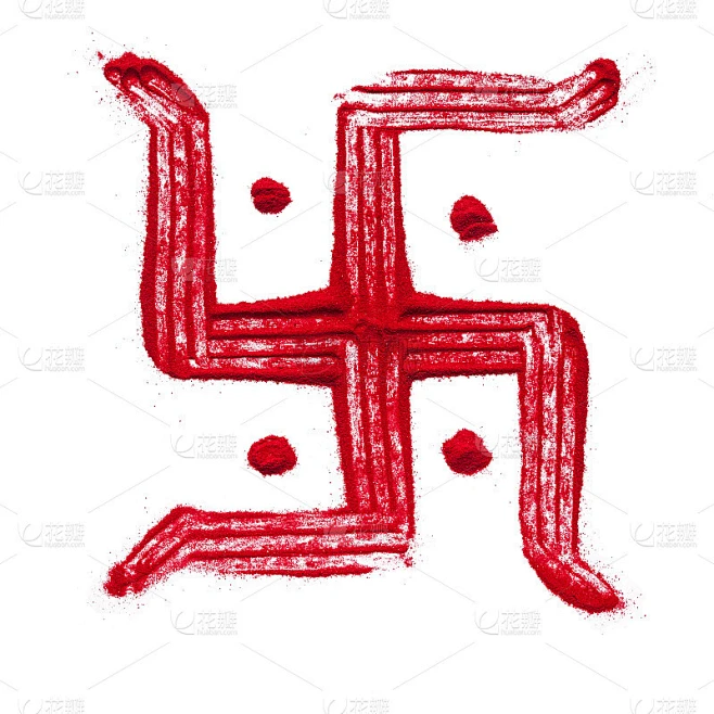 红色卍字的特写。素材-花瓣网