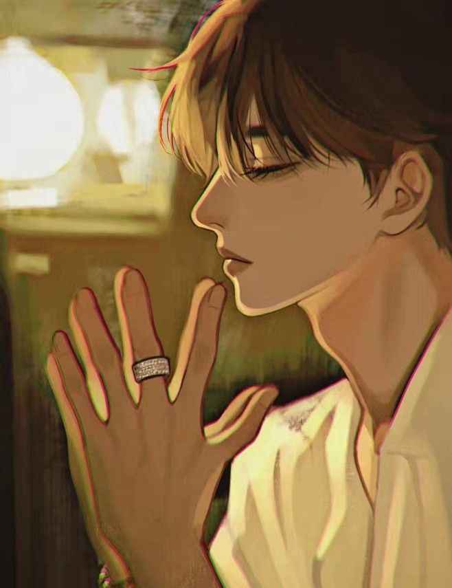 夕阳白衬衫动漫男头
