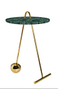 复刻版 Satie 圆形台面不锈钢金属支架咖啡桌茶几-淘宝网