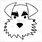 在涂鸦卡通风格的米特尔雪纳瑞犬的矢量肖像。线条艺术风格的宠物插图