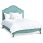 Redford House Fiona Luxe Bed - Robins Egg Blue with Wood Panel