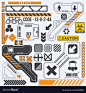 This may contain: various construction signs and symbols on a white background