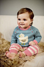 Such a cute little duck print on this Mini Boden knit sweater and pants set.