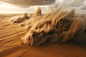 设图气候灾害沙漠中的沙尘暴恶劣天气摄影图
