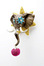 Felieke van der Leest  Brooch: Jumbo Star Brother 2007  Plastic animal, textile, silver, cubic zirconium