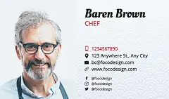 Head Chef Personal Contact Information Business Card