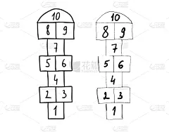 跳房子游戏,游戏,摆拍,玩具,模板,儿童,距离标记,童年,威士忌,绘制