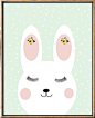 Bunny nursery print Mint nursery print Girls Room Print           #nursery_print #nursery_wall_art #printableart