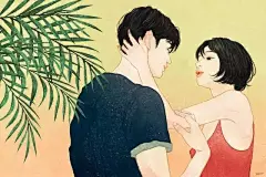 表现男女亲密关系的插画有很多，不过名为Zipcy（梁世恩）的韩国首尔画家的作品，是其中比较有特色的，不仅风格唯美感性，还加入了“轻色情”元素
这个名为“触摸”的系列，表现的是爱侣在生活中亲近的时刻，情感自然流露，难舍难分。无论男女，大概都会被打动吧？