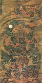 明宝宁寺水陆画之佛像 : 宝宁寺水陆画系明代佚名宫廷画家所作，是中国佛教绘画艺术的珍品，现藏于山西博物院。