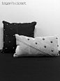 #pillows #studs #pillow 2 Studded Black and Grey Denim Decorative Pillows. $45.00, via Etsy.: 