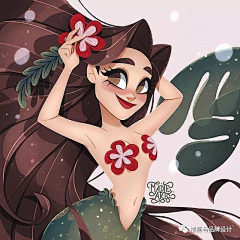 栀子花开中采集到人物插画