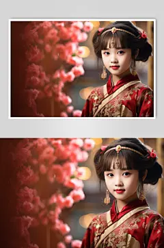 AI数字艺术新年春节汉服肖像人物摄影图