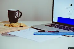 电脑 杯 饼干 商业摄影图片图片壁纸