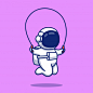 宇航员跳绳，卡通矢量图插画矢量图素材