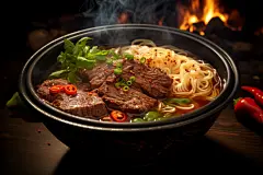 兰州当地特色牛肉面拉面美食图片摄影图