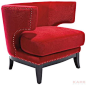 Sessel Art Deco Red