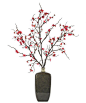 Natural Decorations, Inc. - Plum Blossom Fuchsia Ceramic Vase Green $276 powder room KF219 44 x 33