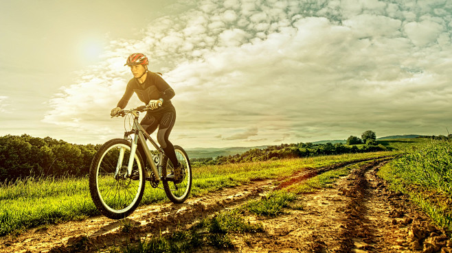 Sport bike woman on ...