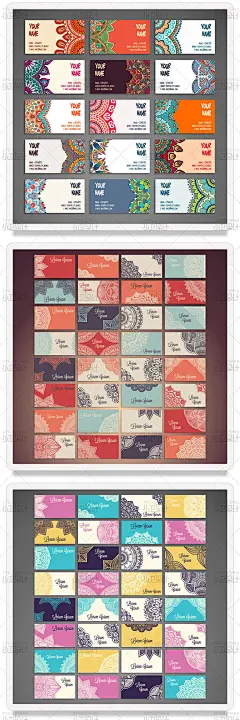 卡片古典复古曼陀罗花卉纹饰图案ai矢量名片封面模板平面设计素材-淘宝网